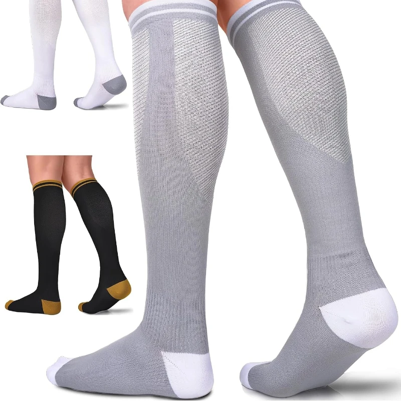 Graduated Compression Socks 1 Pairs for Women & Men, 20-30mmHg Circulation Support for Daily Wear, Travel & Sports