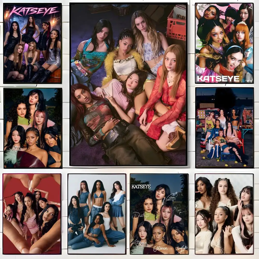 Pop Girl Group K-KATSEYE Poster Wall Art Print Decorative Mural Home Decor Gift Unframed