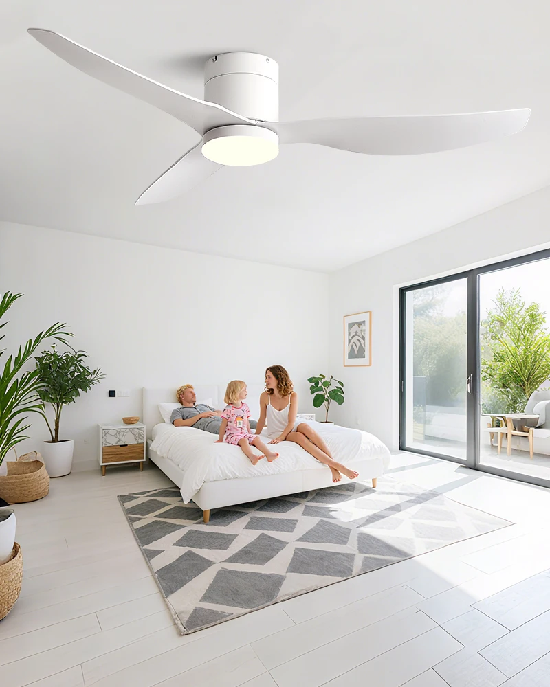 45/52 Inch Industrial Retro Ceiling Fan with LED Light and Remote Control, 6 Speed Silent Ceiling Fans No Light for Home & Offic