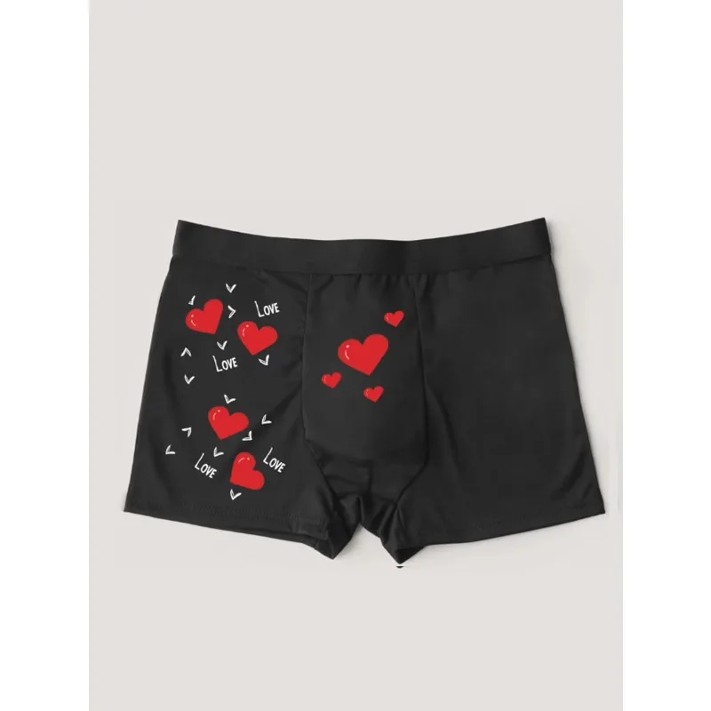

Summer 2025 new men's underwear comfortable simple close-fitting love boxer shorts men must have quick dry