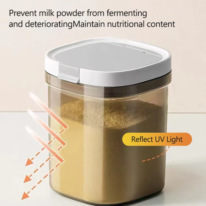 

Infant formula milk powder boxes, grain storage boxes, food-grade plastic grain sealed cans, silicone magnetic adsorption brown
