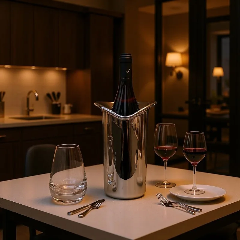 Stainless steel red wine ice bucket model room Nordic design champagne single ice storage