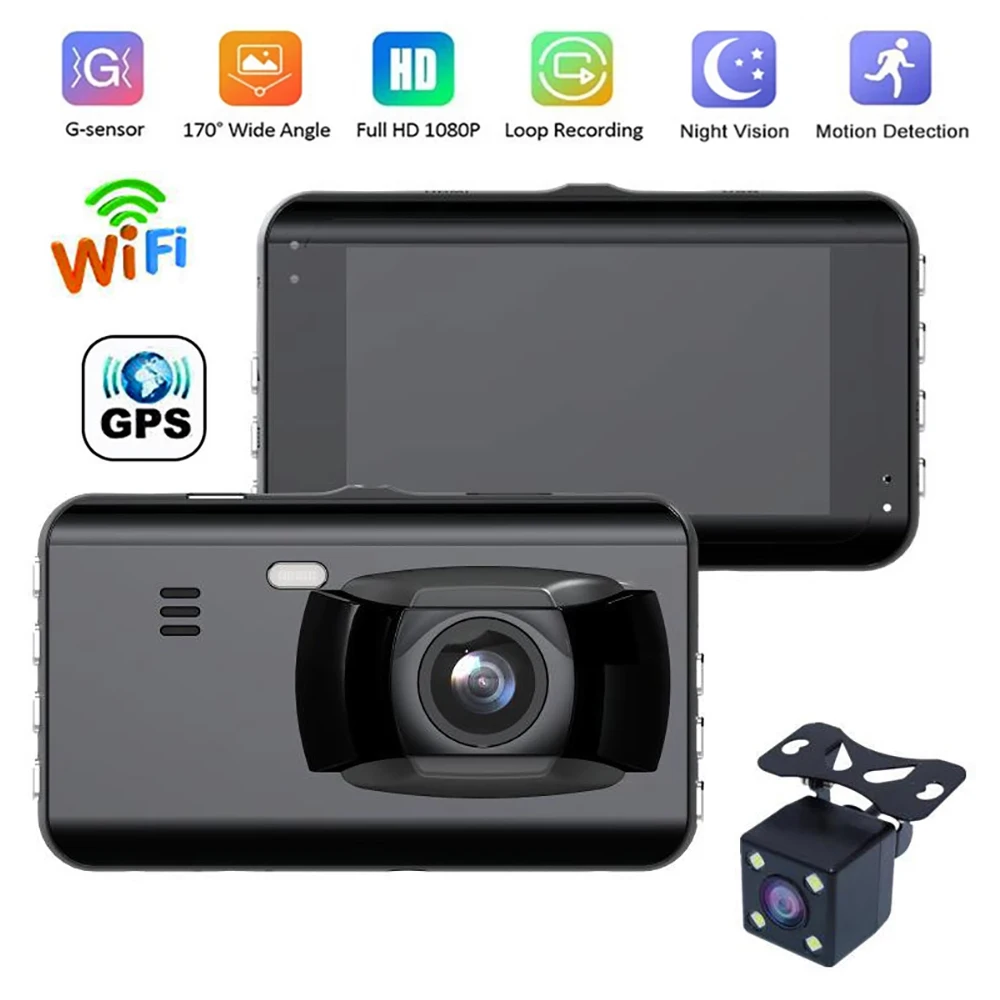 

Car DVR WiFi Full HD 1080P Dash Cam Rear Camera View Car Video Recorder Night Vision Auto Dashcam Car Camera GPS Tracker DVRs