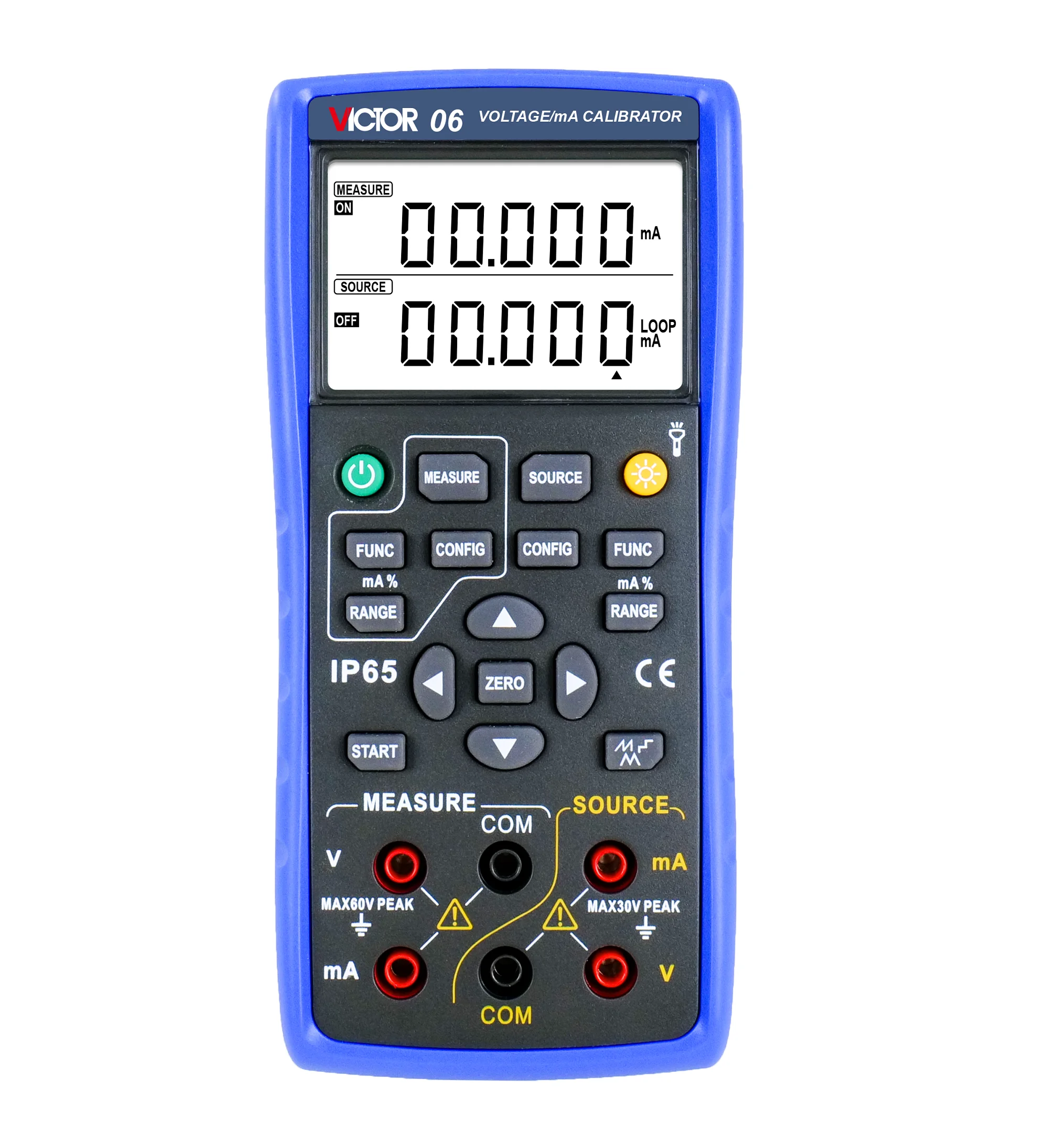 

VICTOR 06 Maximum accuracy of 0.05% Provide 24V circuit power supply VOLTAGE AND CURRENT CALIBRATOR