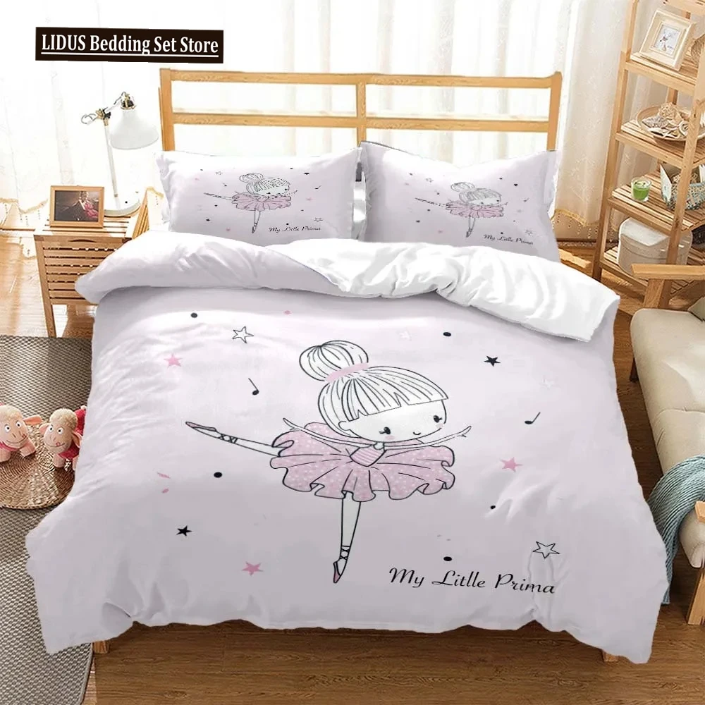 

Ballet Girls Minimalist Fashion Bed Three Piece Set Soft And Comfortable Comforter Bedding Sets Customizable For Girl