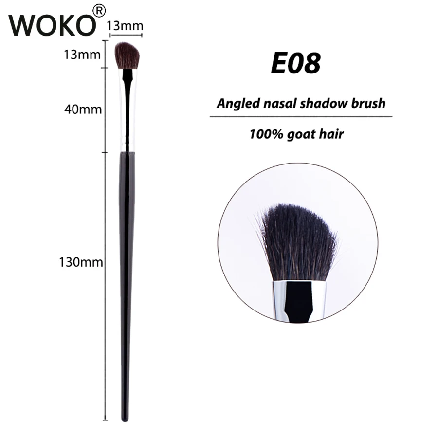 Angled Eyeshadow Brush Natural Professional Eye Shadow Smudge Makeup Brushes Goat Hair Eyeshadow Brush Copper Tube Solid Wood