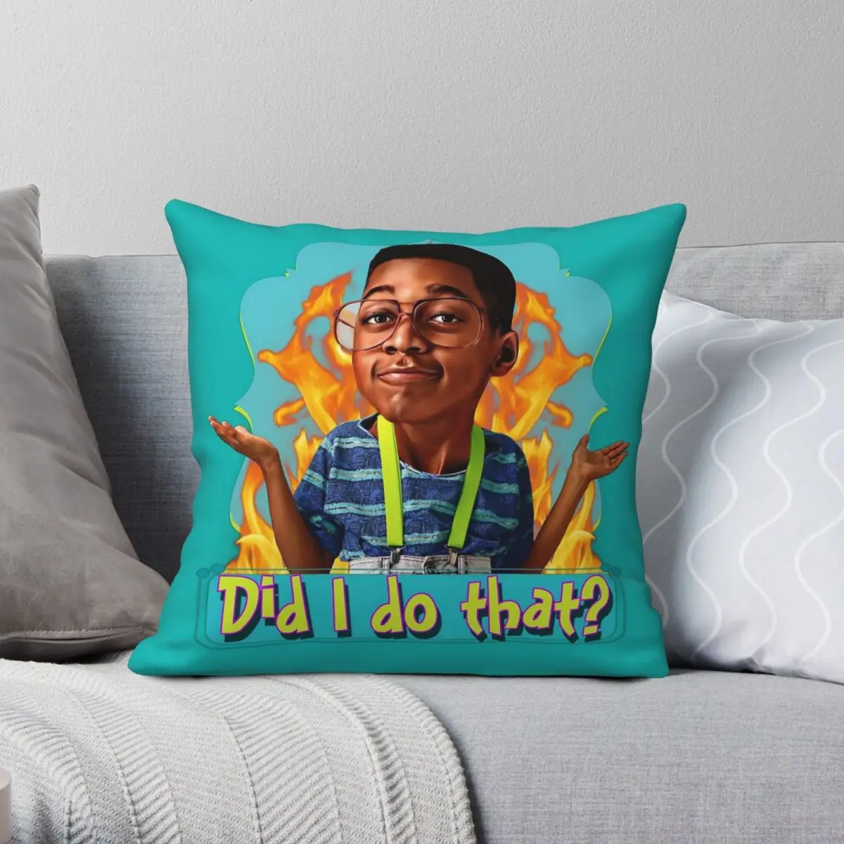 Family Matters Steve Urkel Square Pillowcase Polyester Linen Velvet Printed Zip Decorative Bed Cushion Cover