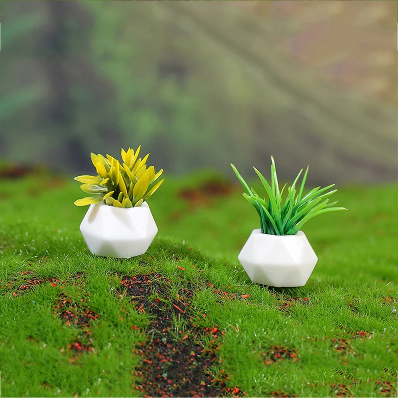 1/4pcs Dollhouse Potted Plants Ornament Dollhouse Mini Bonsai Model Dolls House Home Decor Accessories Bedroom Decoration