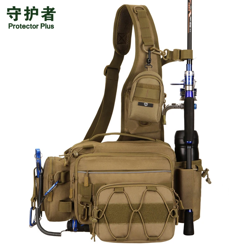Protector Plus Fishing Goods Bag Single Shoulder Waist Pack Multifunctional Lure Fishing Bags  Molle Tactical Backpack
