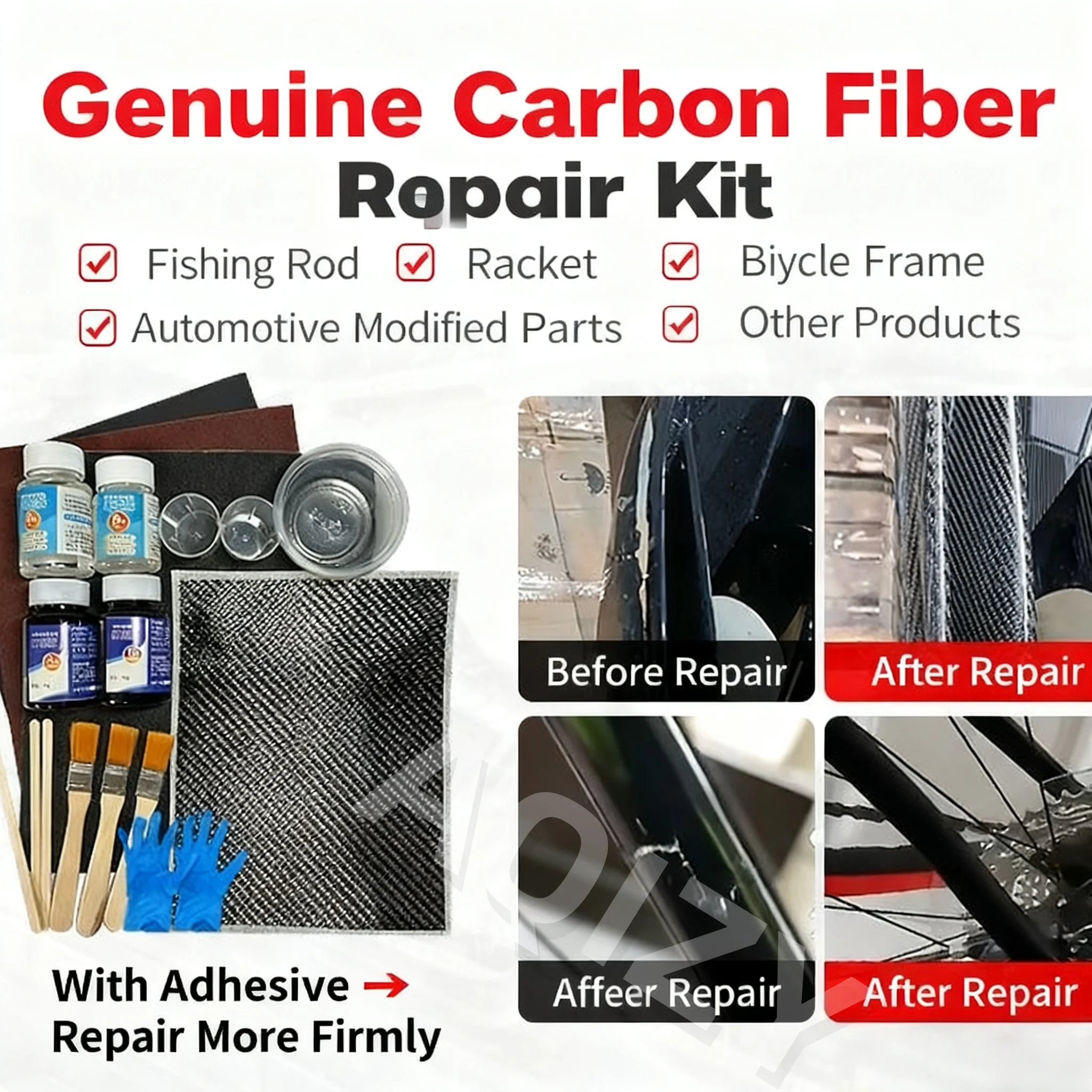 

Real carbon fiber cloth repair artifact reagent DIYkit frame reinforcement fracture car body modification surface scratch repair