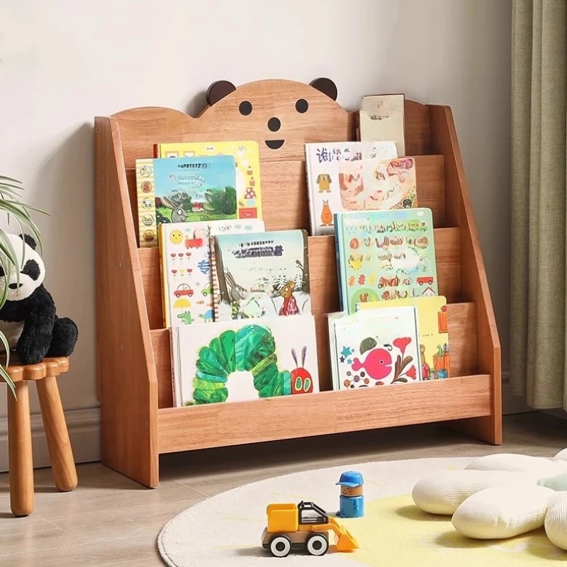 

Solid wood children's bookshelf living room floor wooden picture book shelf household small bookcase shelf baby storage rack