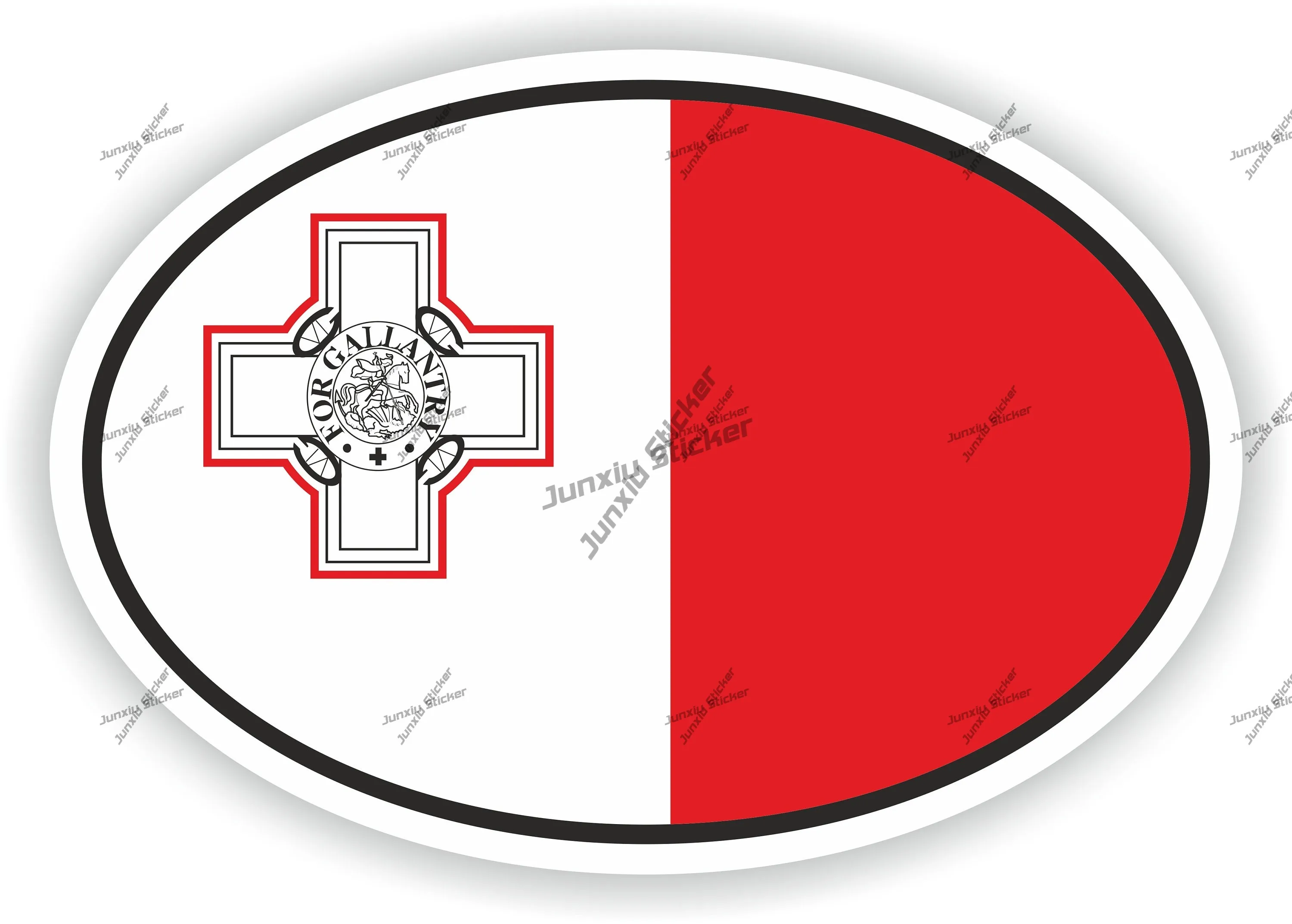 

Malta Flag Oval Sticker Waterproof Reflective Sunscreen Trolley Case Motorcycle Accessories Sticker Suv Fine Decal Vehicle Sunsh