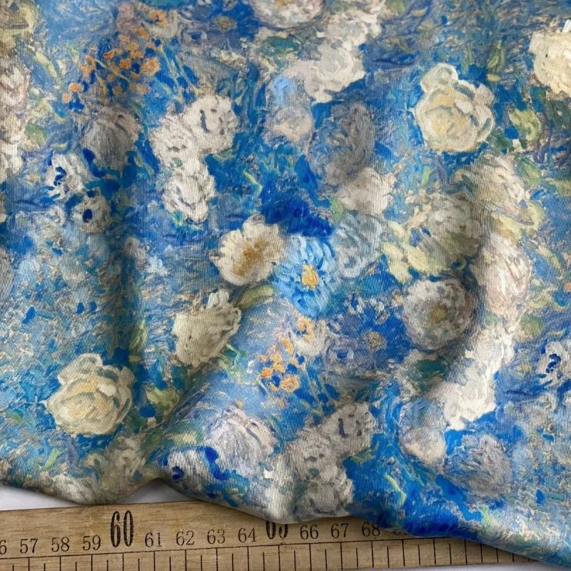 النفط اللوحة طباعة 80s القطن رايون الساتان النسيج الحرير مثل بارد تنفس النسيج تشيباو منامة فستان المرأة ملابس عصرية #6