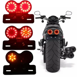 Universal Motorcycle LED Taillight Motorbike Rear Stop Brake Lamp License Plate Lights Turn Signal Indicators for Harley Honda