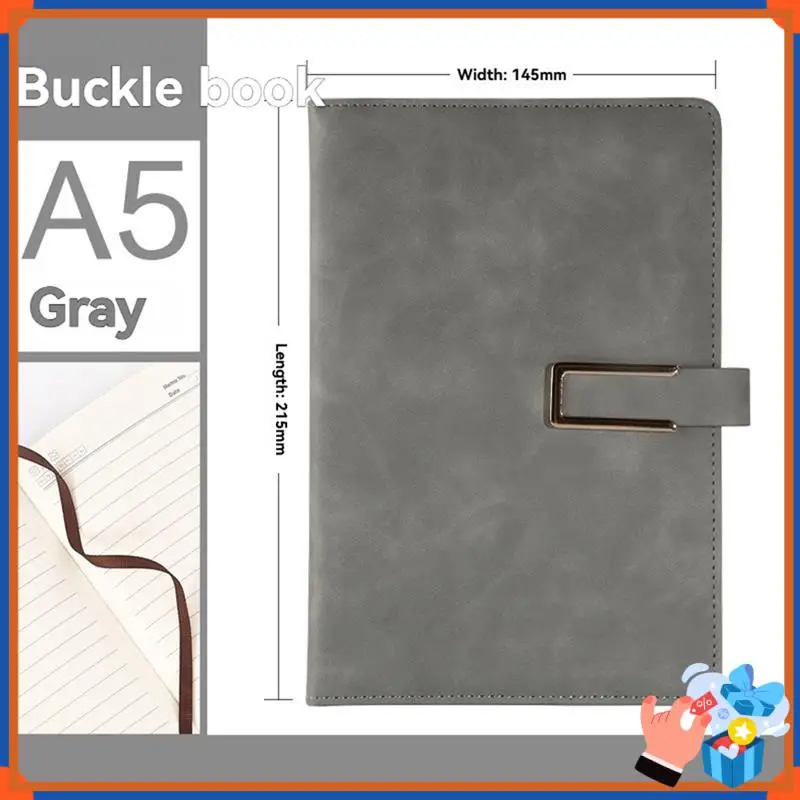 Compact Retro A5 Leatherbound Notebook Soft Leather U-Shaped Magnetic Buckle Business Office Notebook Diary Notebook