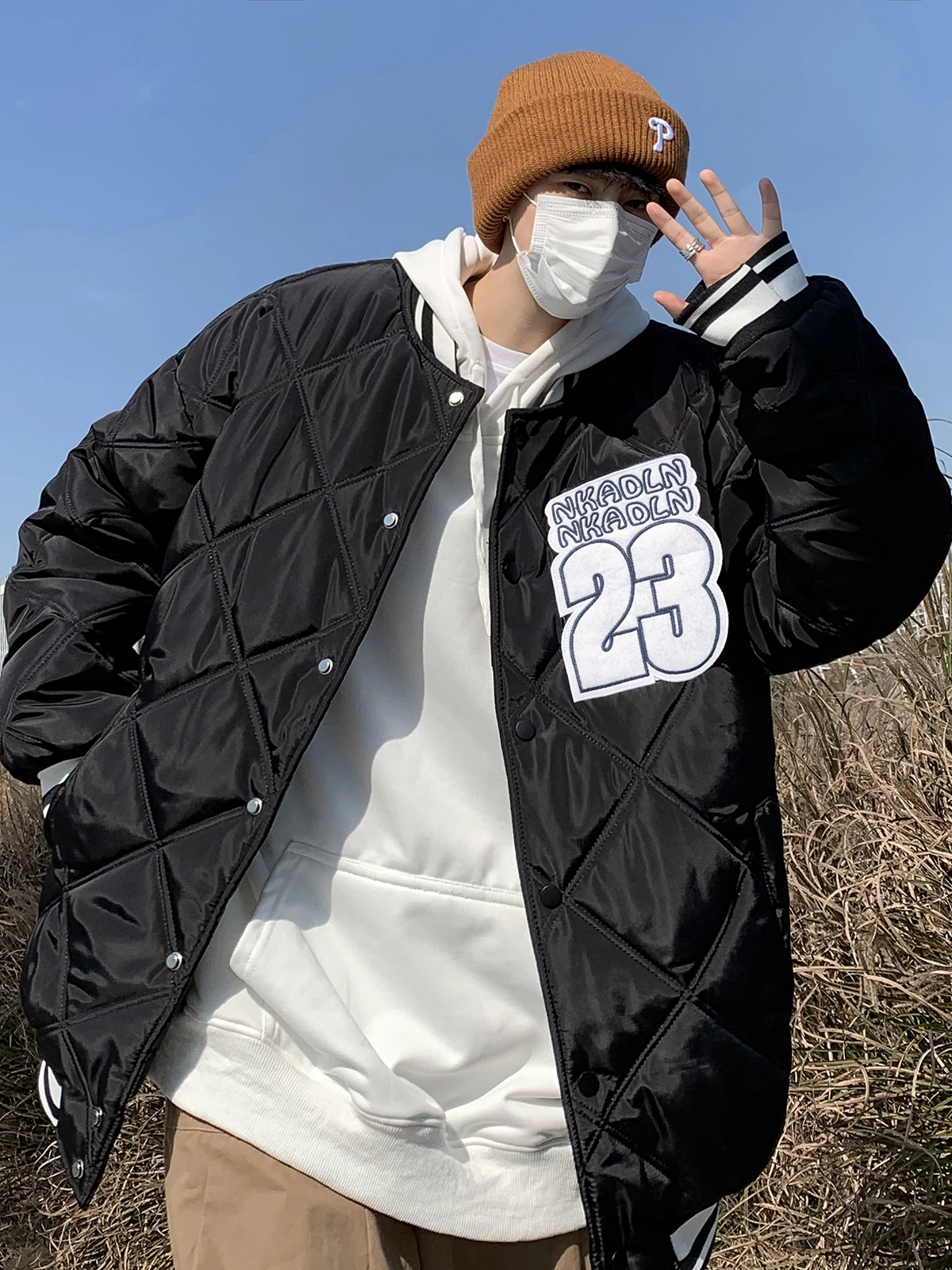 

Американский Sle Универсальный бейсбольный джат с бриллиантовой вышивкой и буквами в стиле ретро, свободная пара, хлопковый джат Bla