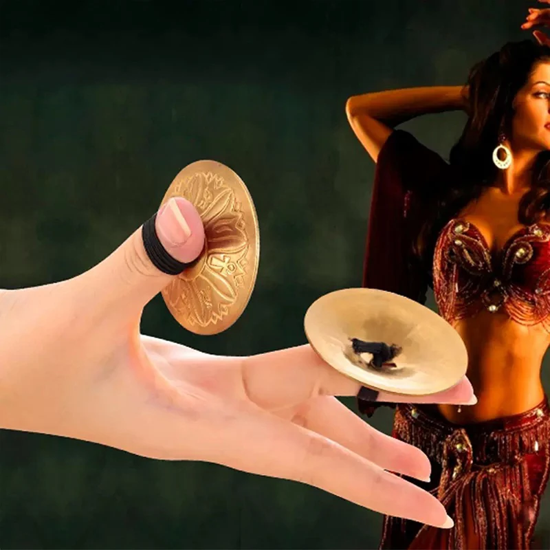 1 زوج النحاس إصبع الصنج الصغيرة إصبع الصنج الرقص الشرقي الصنج الصغيرة آلة موسيقية الصحون لحزب راقصة