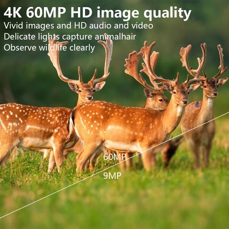 كاميرات درب 60MP 4K بلوتوث APP GPS مع 940nm الأشعة تحت الحمراء للرؤية الليلية البرية في الهواء الطلق كاميرا الصيد مراقبة الحياة البرية PR5000