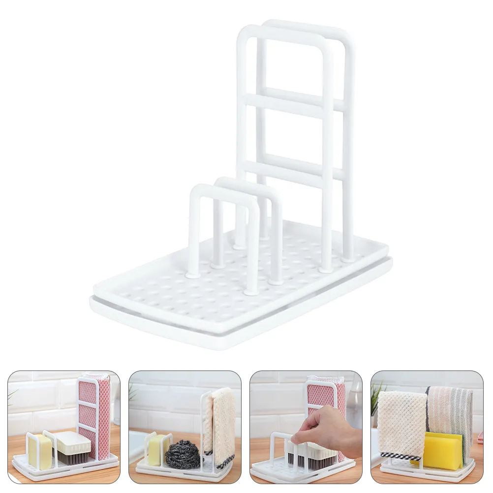 

Органайзер-сушилка для губок и тряпок для кухонной раковины, современный держатель для кухонных полотенец, водонепроницаемая устойчивая пластиковая подставка-сушилка для кухни