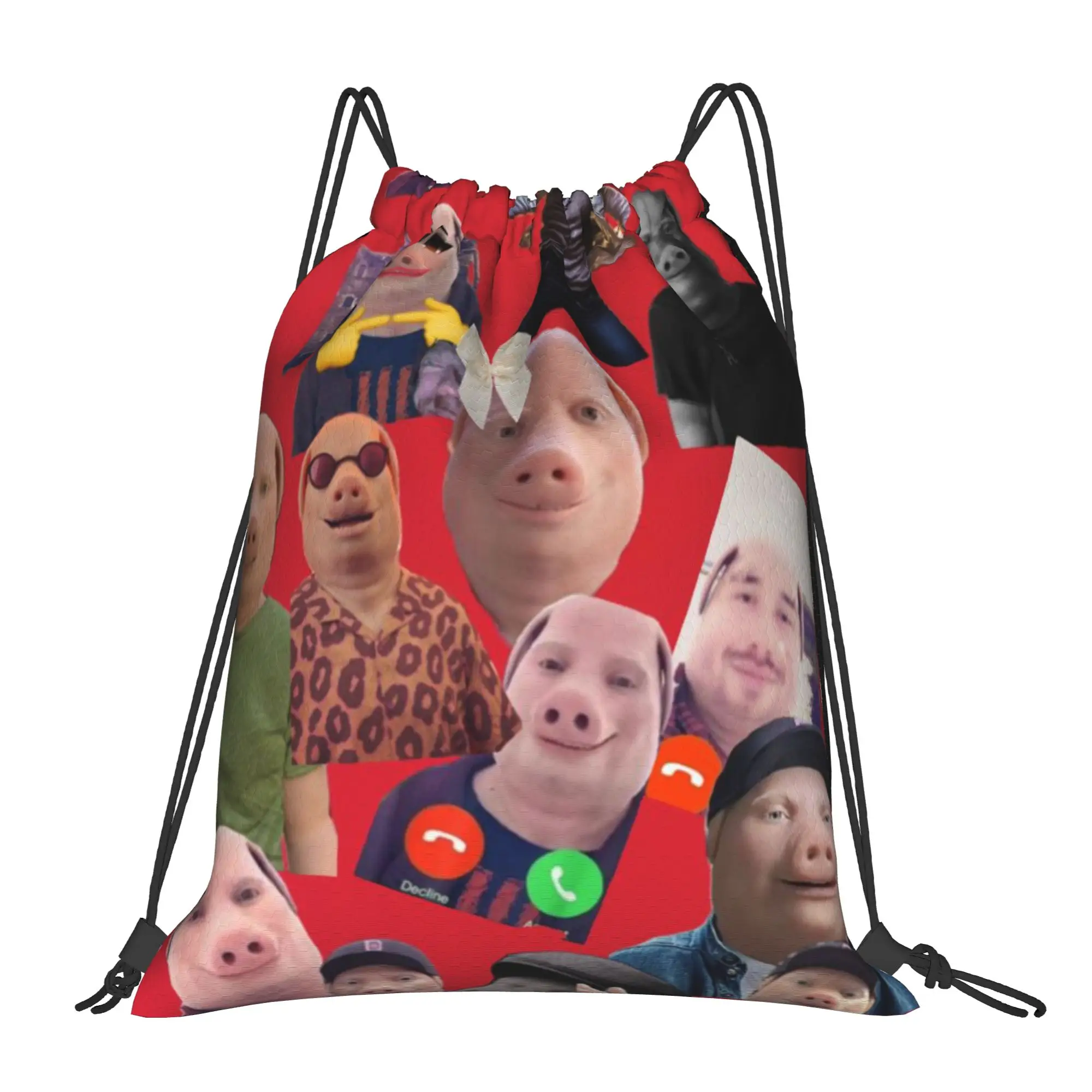 john pork is calling 2 John Pork Drawstring Bags Gym Unisex Storage Organize Bundle Pocket Rope Bag