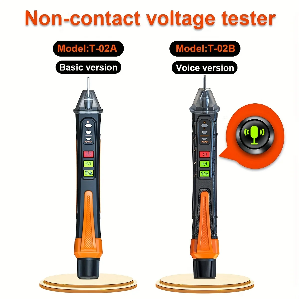 NJTY T02A detektor napięcia pióro elektryczne Tester napięcia AC inteligentna wyszukiwarka punktu przerwania 12-1000V 50/60Hz bezdotykowy T02B głos