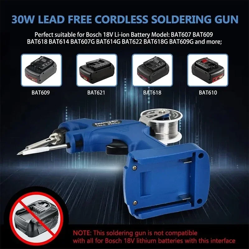 Cordless Soldering Iron Automatically Send Tin Welding Gun Repair Power Tool for Makita/Dewalt/Milwaukee/BlackDecker 18V Battery