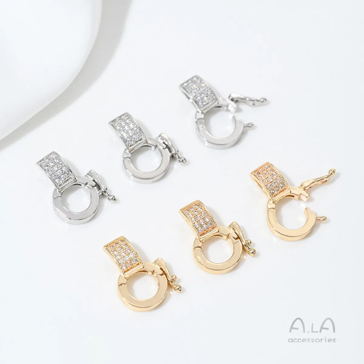 Brass 14K Gold Plated Micro Zircon Universal Pendant Bail DIY Necklace Buddha Amulet Chain Connector Findings