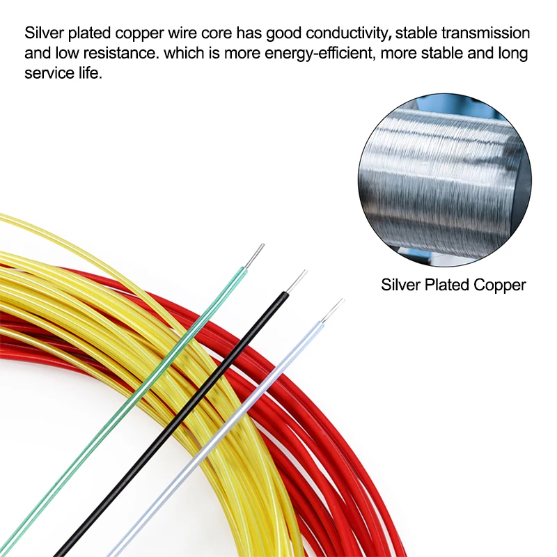단심 은도금 구리선 Sq 0.06 ~ 1mm FEP 절연 DIY 고순도 OFC 구리 HiFi 오디오 스피커 헤드폰 케이블