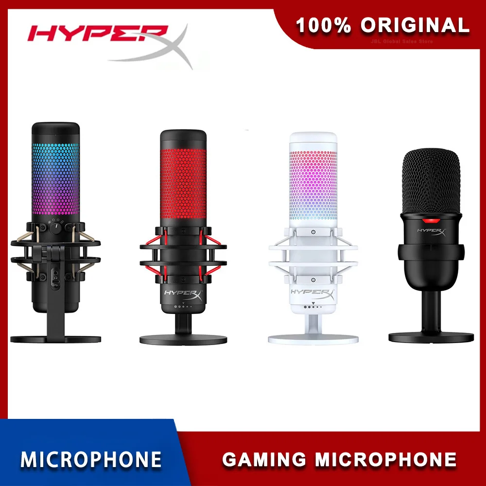 Original HyperX QuadCast S Microphone QuadCast USB Condenser Microphone SoloCast USB Mikrofon DuoCast MikrofonFor PC PS4 PS5