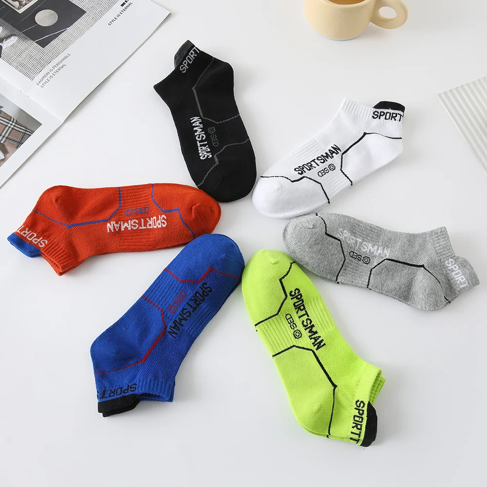 6Pairs High Quality Men Ankle Socks Breathable Cotton Sports Socks Mesh Casual Athletic Summer Thin Cut Short Sokken Size 38-45