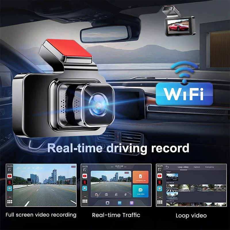 Driving recorder 2 channel Car DVR built-in WiFi Car accessories