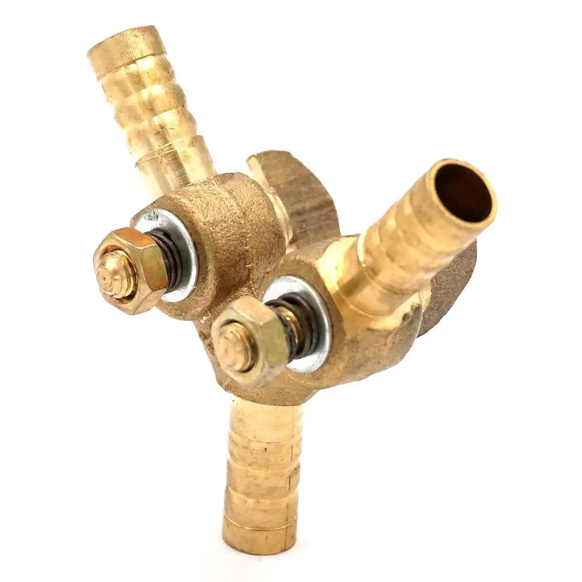 Robinet à Bille en Laiton à 3 Voies pour Tuyau I/D, 8mm, 10mm, Barb Y, pour Carburant, Air, Gaz
