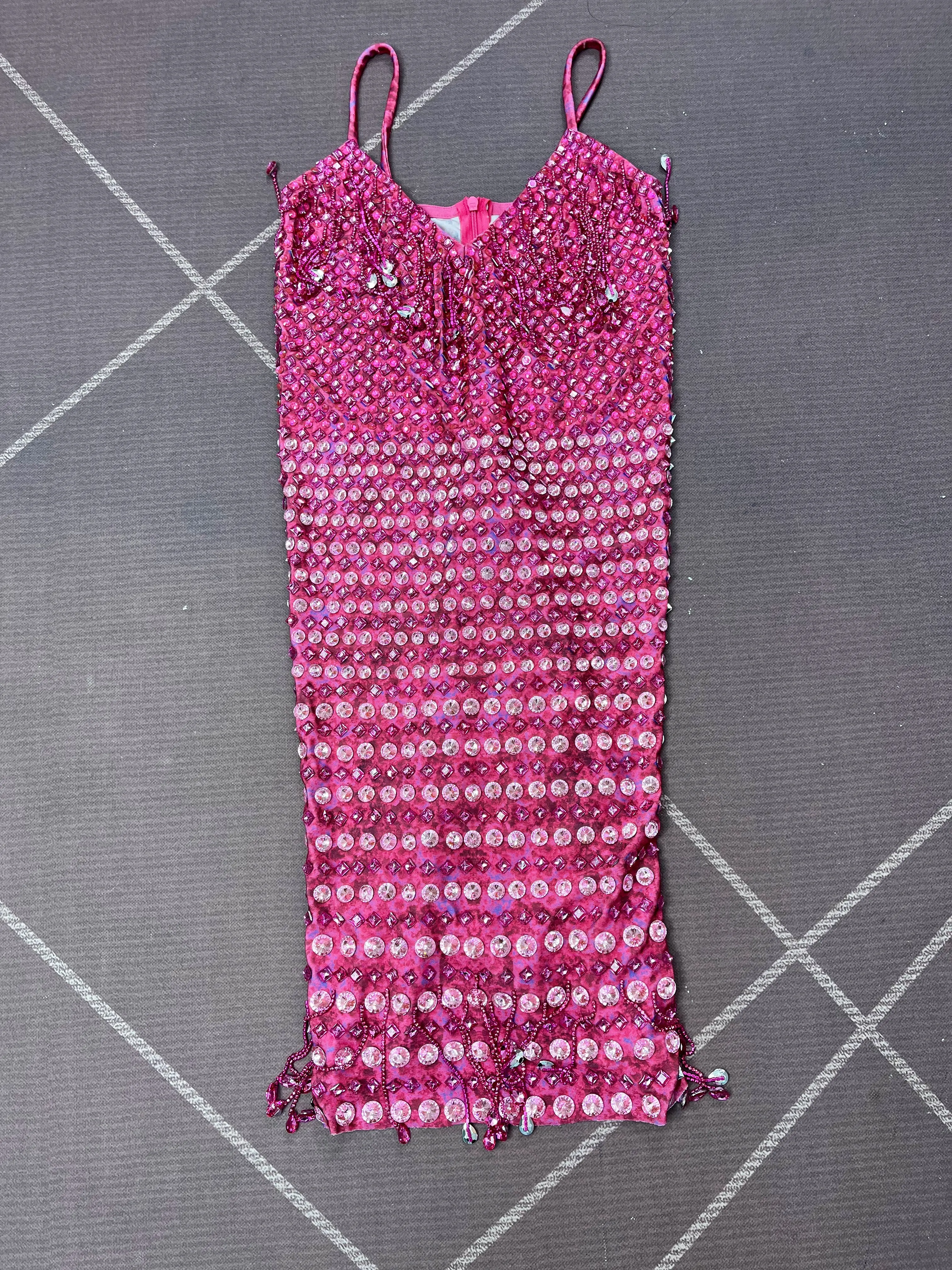 New Flashing Crystals Chains V-neck Trim fit Suspenders Dress Women Birthday Celebrate Evening Gown Fashion Show Outfit Fenhupo view 6
