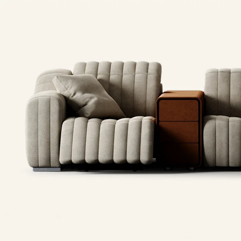 Fabric sofa living room large flat-layer large curved sofa, corner Maybach electric function sofa