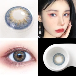 Ksseye 2pcs Yearly Colored Lenses For Eyes with Diopter Myopia Eyes Beauty Pupil New Nature Student Color Cosmetics Purple Lens