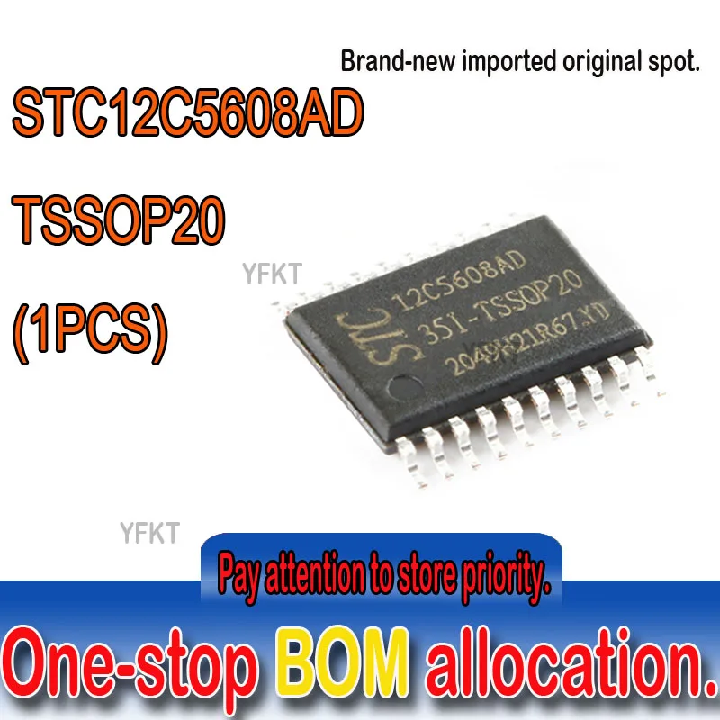 100% New original spot STC12C5608AD-35I-TSSOP20  TSSOP20 12C5608AD enhanced 1T8051 single chip micro controller MCU Subminiature