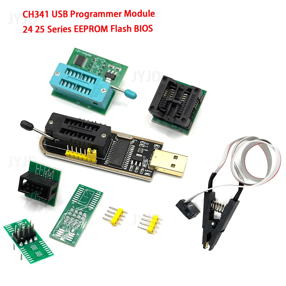 CH341A/CH341B 24 25 Series EEPROM Flash BIOS USB Programmer Module SOIC8 SOP8 Test Clip For EEPROM 93CXX / 25CXX / 24CXX DIY KIT