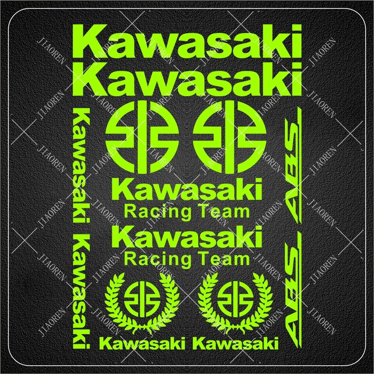 

Motorcycle Kawasaki Sticker Racing Team Logo Abs Tank Decal