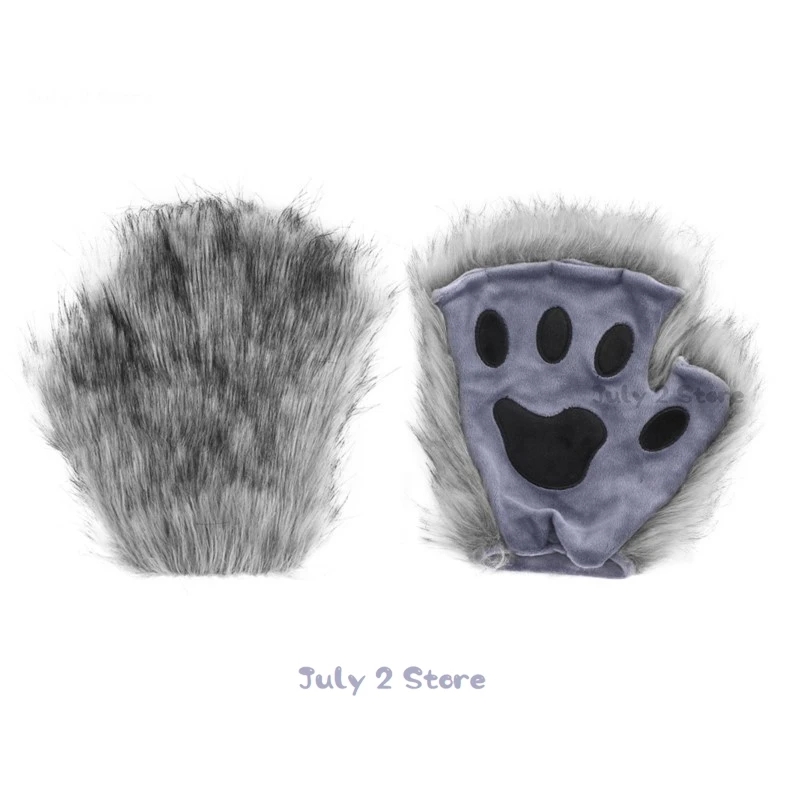 New Sexy Woman Cat Fox Cosplay Props Headband Tail Mask Headdress Plush Ears Tail Gloves Anime Lovely Lolita Cosplay Props Set