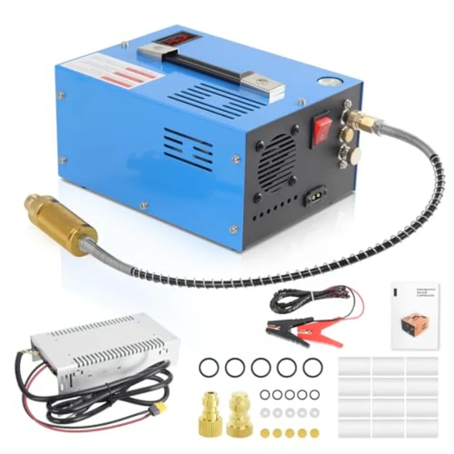 

Portable 4500Psi PCP Air Compressor with 30Mpa Water OilFree Technology Dual Voltage 12V DC 110V AC Power Supply Ideal for Pain