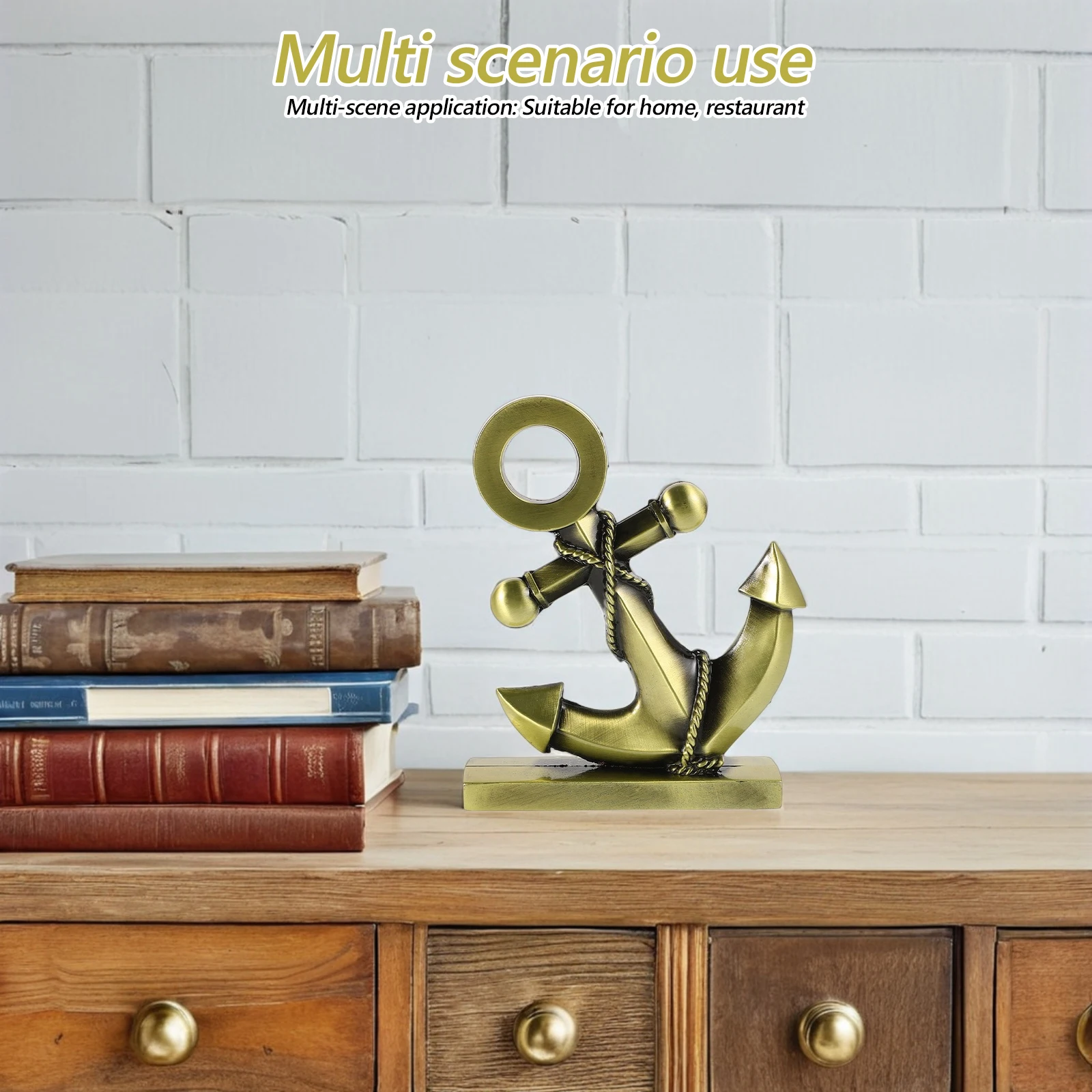 

Creative Beach Decor Mediterranean Style Vintage Alloy Tabletop Ornament Home Bar Restaurant Decoration Nautical Anchor Supplies