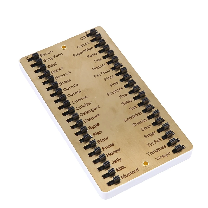 1 Stück Metall Lebensmittel liste Speicher Erinnerungs tafel Metall Schiebe Einkaufs liste Matte für den Einkauf arbeiten 5,5x3,15 in