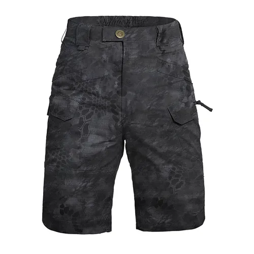 Pantalones cortos de camuflaje militar para hombre, tela resistente al desgaste con múltiples bolsillos, adecuada para senderismo y trotar al aire libre
