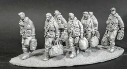 1/32 Maßstab Druckguss Harz Figur Modell Montage Kit Harz US Soldat (7 Personen) unlackiert erfordert Montage umfasst Plattform