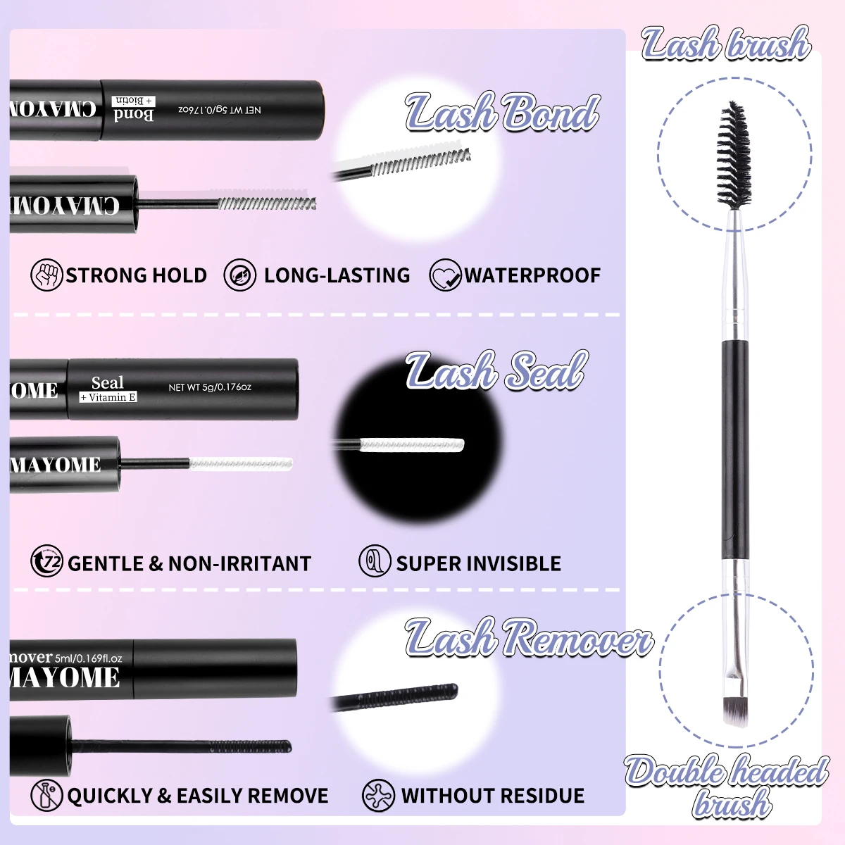 4-Stil-Set mit gemischten Wimpern, flauschige Cluster-Wimpern, 10–16 mm, natürliches D-Locken-Set für falsche Wimpern, Bindung und Dichtungskleberpinzette