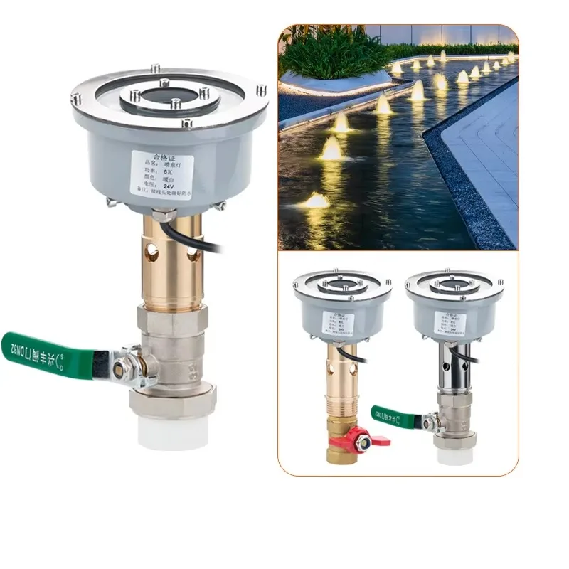 

Landscape fountain light LED waterproof special underwater hole colorful dimmer Nozzle Kit for Aquarius Fountain with Valve