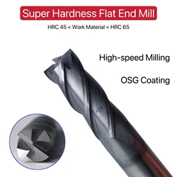 Square Endmills Flat Solid Carbide End Mill 4 Flutes Steel CNC Metal Rough Machining Tools Router Bit Milling Cutter Drill