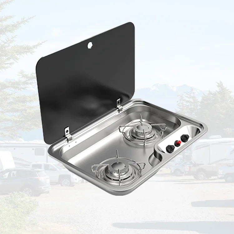 

Газовая плита из нержавеющей стали 304 для автодомов и караванов, черная и серебристая, высокое качество, SY-910