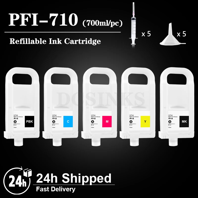 700 ml PFI-710 PFI710 wkład atramentowy wielokrotnego napełniania do drukarki Canon imagePROGRAF TX-2000 TX-3000 TX-4000 PFI 710