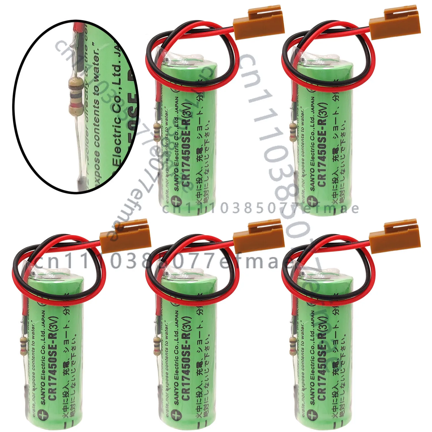 

5 шт. для батареи SANYO CR17450SE-R(3V) PLC для FANUC A98L-0031-0012 с сопротивлением